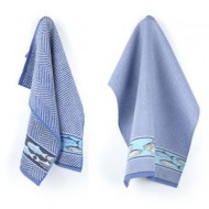 Hand- en Theedoek - Vissen - Blauw